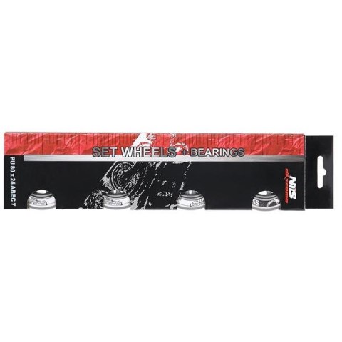 PU 80x24 82A PRZEZROCZYSTE N (4 szt.) + ABEC-7 (8 szt.) ZESTAW NILS EXTREME PU 80x24 82A PRZEZROCZYSTE N (4 szt.) + ABEC-7 (8 szt.) ZESTAW NILS EXTREME