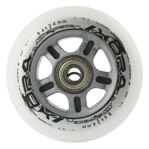 PU 84x24 82A BIAŁE (4 szt.) + ABEC-7 CHROME (8 szt.) ZESTAW NILS EXTREME PU 84x24 82A BIAŁE (4 szt.) + ABEC-7 CHROME (8 szt.) ZESTAW NILS EXTREME