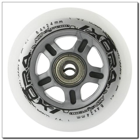 PU 84x24 82A BIAŁE MATOWE (4 szt.) + ABEC-9 CHROME (8 szt.) ZESTAW NILS EXTREME PU 84x24 82A BIAŁE MATOWE (4 szt.) + ABEC-9 CHROME (8 szt.) ZESTAW NILS EXTREME