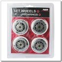 PU 84x24 82A PRZEZROCZYSTE (4 szt.) + ABEC-7 CHROME (8 szt.) ZESTAW NILS EXTREME