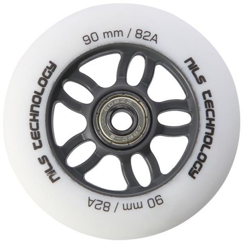 PU 90x24 82A BIAŁE MATOWE (4 szt.) + ABEC-9 CHROME (8 szt.) ZESTAW NILS EXTREME PU 90x24 82A BIAŁE MATOWE (4 szt.) + ABEC-9 CHROME (8 szt.) ZESTAW NILS EXTREME