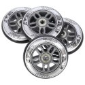 PU 90x24 82A CZARNE (4 szt.) + ABEC-9 CHROME (8 szt.) ZESTAW NILS EXTREME