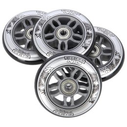 PU 90x24 82A CZARNE (4 szt.) + ABEC-9 CHROME (8 szt.) ZESTAW NILS EXTREME