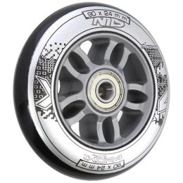 PU 90x24 82A CZARNE (4 szt.) + ABEC-9 CHROME (8 szt.) ZESTAW NILS EXTREME