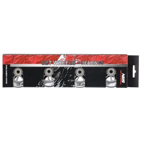 PU 90x24 82A CZARNE (4 szt.) + ABEC-9 CHROME (8 szt.) ZESTAW NILS EXTREME PU 90x24 82A CZARNE (4 szt.) + ABEC-9 CHROME (8 szt.) ZESTAW NILS EXTREME