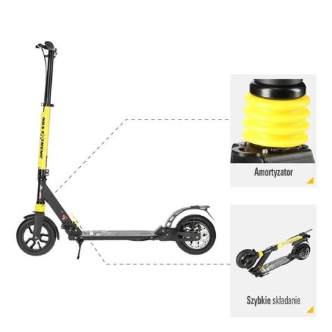 Hulajnoga HM208T BLACK-YELLOW z hamulcem tarczowym Nils Extreme Hulajnoga HM208T BLACK-YELLOW z hamulcem tarczowym Nils Extreme