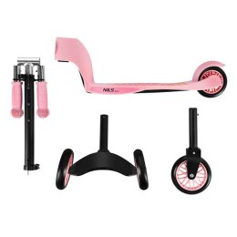 Różowa Hulajnoga Dziecięca Trójkołowa - Dwukołowa Nils FUN Pink HLB202