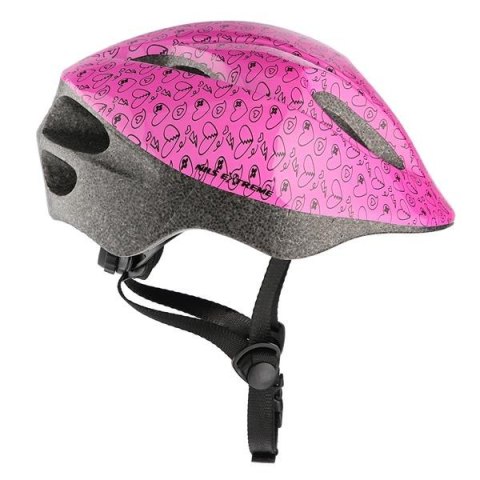 Różowy Kask z Czarnymi Wzorkami Rozm. XS (48-55 cm) - Regulowany i Wygodny Różowy Kask z Czarnymi Wzorkami Rozm. XS (48-55 cm) - Regulowany i Wygodny