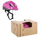 Różowy Kask z Czarnymi Wzorkami Rozm. XS (48-55 cm) - Regulowany i Wygodny