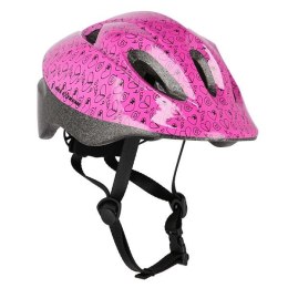 Różowy Kask z Czarnymi Wzorkami Rozm. S (51-58 cm) - Regulowany i Wygodny