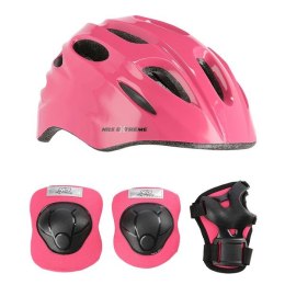 Kask z ochraniaczami MTW01+H210 RÓŻOWY rozm. S 44 - 50 Zestaw Nils Extreme