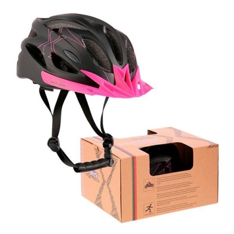 Kask NILS EXTREME MTW291 CZARNO-RÓŻOWY ROZM. M (51-60CM) - Bezpieczny Kask NILS EXTREME MTW291 CZARNO-RÓŻOWY ROZM. M (51-60CM) - Bezpieczny