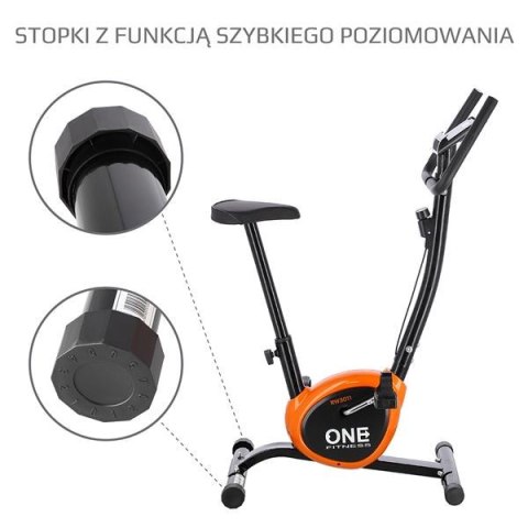 RW3011 Rower mechaniczny One Fitness czarno-pomarańczowy siodełko regulowane RW3011 Rower mechaniczny One Fitness czarno-pomarańczowy siodełko regulowane