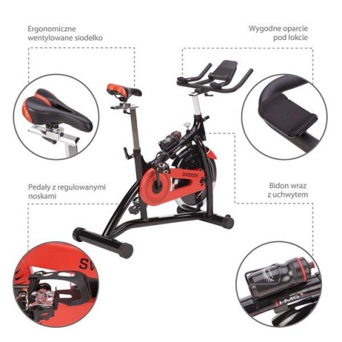 SW8902N Rower stacjonarny spinningowy HMS 18 kg czarny SW8902N Rower stacjonarny spinningowy HMS 18 kg czarny