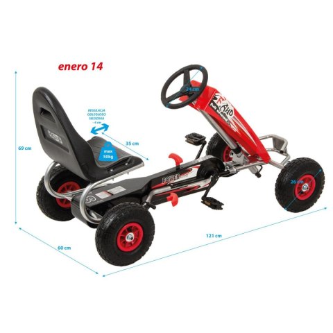 GOKART AUTO NA PEDAŁY ENERO 14 CZERWONY GOKART AUTO NA PEDAŁY ENERO 14 CZERWONY