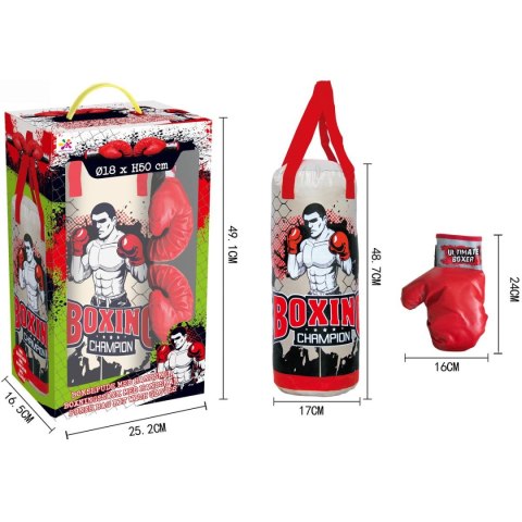 ZESTAW BOKSERSKI ENERO JUNIOR WOREK TRENINGOWY 50x18CM I RĘKAWICE ZESTAW BOKSERSKI ENERO JUNIOR WOREK TRENINGOWY 50x18CM I RĘKAWICE