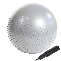 YB03 NEW Piłka gimnastyczna masująca 65cm jasnoszara HMS + pompka