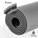 YM10 Mata do jogi 0.8 cm szara TPE HMS + taśmy i pokrowiec