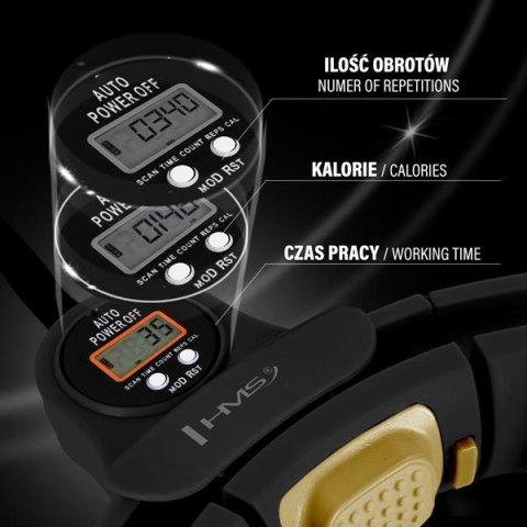 HHM13 NEW HULA HOP BLACK/GOLD Z MAGNESAMI I OBCIĄŻNIKIEM + LICZNIK HMS HHM13 NEW HULA HOP BLACK/GOLD Z MAGNESAMI I OBCIĄŻNIKIEM + LICZNIK HMS