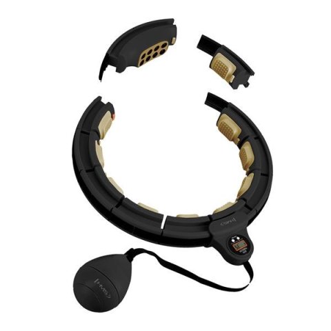 HHM13 NEW HULA HOP BLACK/GOLD Z MAGNESAMI I OBCIĄŻNIKIEM + LICZNIK HMS HHM13 NEW HULA HOP BLACK/GOLD Z MAGNESAMI I OBCIĄŻNIKIEM + LICZNIK HMS