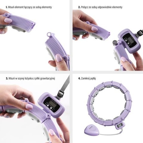 HHM14 HULA HOP VIOLET Z MAGNESAMI I OBCIĄŻNIKIEM + LICZNIK HMS HHM14 HULA HOP VIOLET Z MAGNESAMI I OBCIĄŻNIKIEM + LICZNIK HMS
