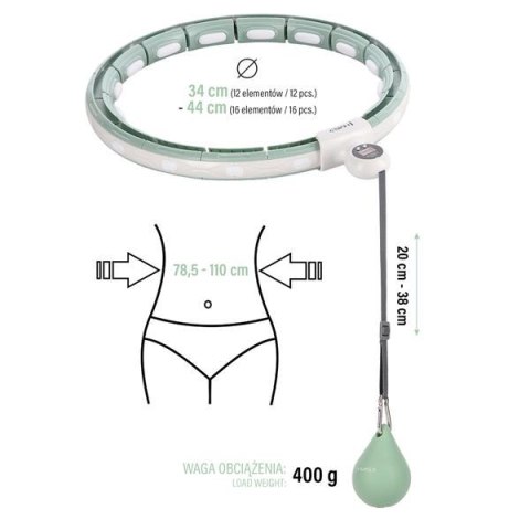 HHM15 GREEN – Hula Hop z Magnesami i Licznikiem HMS HHM15 GREEN – Hula Hop z Magnesami i Licznikiem HMS