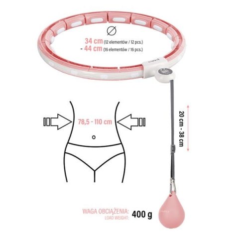 HHM15 PINK – Hula Hop z Magnesami i Licznikiem HMS HHM15 PINK – Hula Hop z Magnesami i Licznikiem HMS