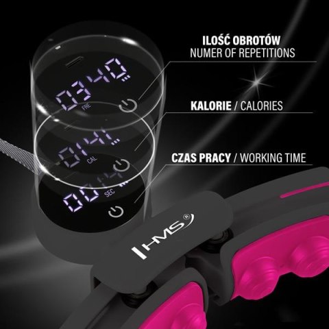 HHM16 BLACK/PINK – Hula Hop z Magnesami i Licznikiem HMS HHM16 BLACK/PINK – Hula Hop z Magnesami i Licznikiem HMS
