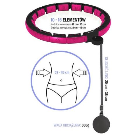 HHM16 BLACK/PINK – Hula Hop z Magnesami i Licznikiem HMS HHM16 BLACK/PINK – Hula Hop z Magnesami i Licznikiem HMS