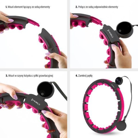 HHM16 BLACK/PINK – Hula Hop z Magnesami i Licznikiem HMS HHM16 BLACK/PINK – Hula Hop z Magnesami i Licznikiem HMS