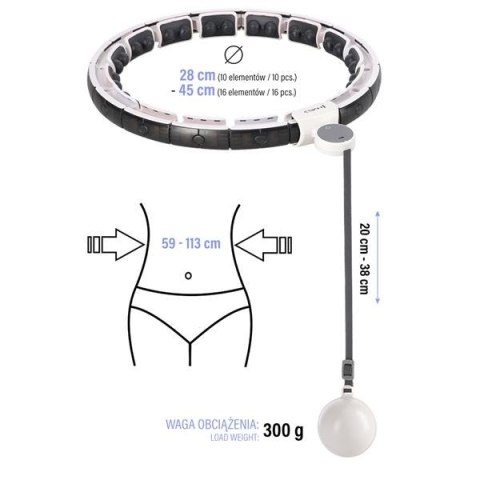 HHM16 WHITE – Hula Hop z Magnesami i Licznikiem HMS HHM16 WHITE – Hula Hop z Magnesami i Licznikiem HMS