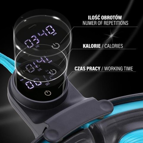 HHM17 BLACK-TURQUOISE – Hula Hop z Magnesami i Licznikiem HMS HHM17 BLACK-TURQUOISE – Hula Hop z Magnesami i Licznikiem HMS