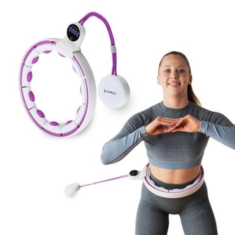 HHM17 WHITE-VIOLET – Hula Hop z Magnesami i Licznikiem HMS HHM17 WHITE-VIOLET – Hula Hop z Magnesami i Licznikiem HMS