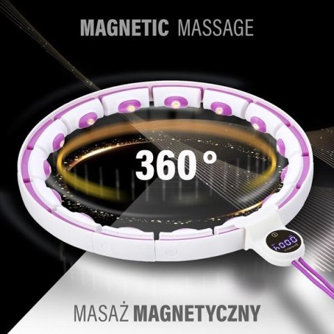 HHM17 WHITE-VIOLET – Hula Hop z Magnesami i Licznikiem HMS HHM17 WHITE-VIOLET – Hula Hop z Magnesami i Licznikiem HMS
