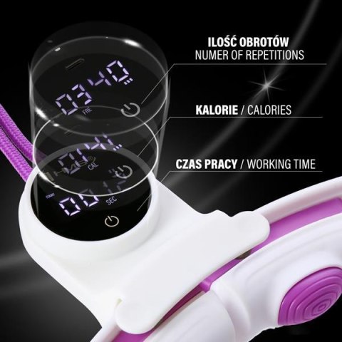 HHM17 WHITE-VIOLET – Hula Hop z Magnesami i Licznikiem HMS HHM17 WHITE-VIOLET – Hula Hop z Magnesami i Licznikiem HMS