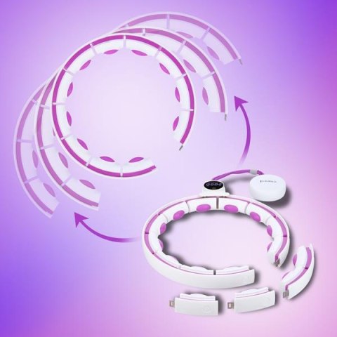 HHM17 WHITE-VIOLET – Hula Hop z Magnesami i Licznikiem HMS HHM17 WHITE-VIOLET – Hula Hop z Magnesami i Licznikiem HMS