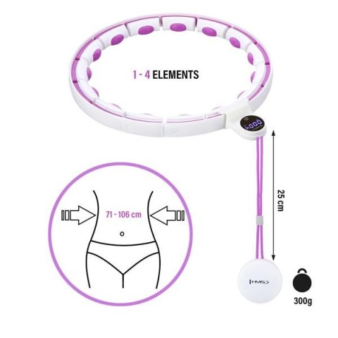 HHM17 WHITE-VIOLET – Hula Hop z Magnesami i Licznikiem HMS HHM17 WHITE-VIOLET – Hula Hop z Magnesami i Licznikiem HMS