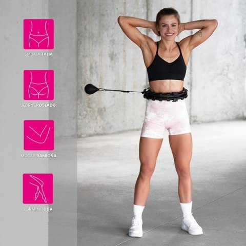 HHW01 BLACK – Hula Hop z Wypustkami i Obciążnikiem HMS HHW01 BLACK – Hula Hop z Wypustkami i Obciążnikiem HMS