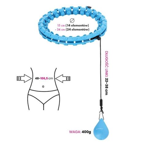 HHW01 BLUE – Hula Hop z Wypustkami i Obciążnikiem HMS HHW01 BLUE – Hula Hop z Wypustkami i Obciążnikiem HMS