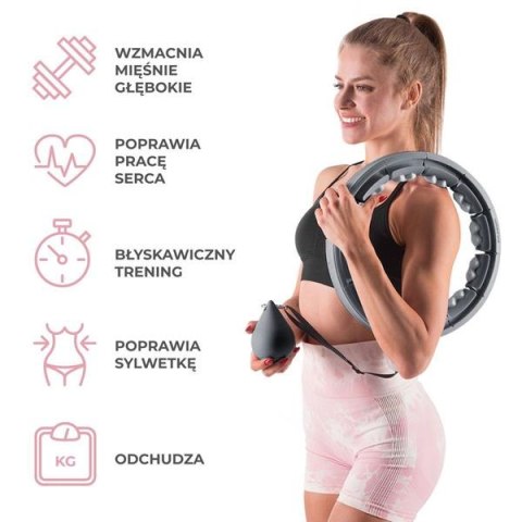 HHW06 HULA HOP BLACK z Wypustkami i Obciążnikiem + Licznik HMS -Odchudzanie HHW06 HULA HOP BLACK z Wypustkami i Obciążnikiem + Licznik HMS -Odchudzanie
