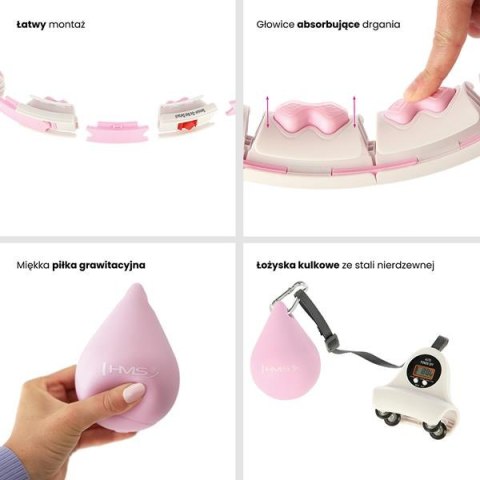 HHW06 PINK – Hula Hop z Wypustkami, Obciążnikiem i Licznikiem HMS HHW06 PINK – Hula Hop z Wypustkami, Obciążnikiem i Licznikiem HMS