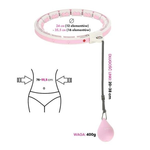 HHW06 PINK – Hula Hop z Wypustkami, Obciążnikiem i Licznikiem HMS HHW06 PINK – Hula Hop z Wypustkami, Obciążnikiem i Licznikiem HMS