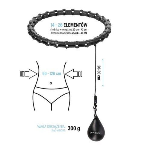 HHW11 PLUS SIZE – Hula Hop z Wypustkami i Obciążeniem HMS HHW11 PLUS SIZE – Hula Hop z Wypustkami i Obciążeniem HMS