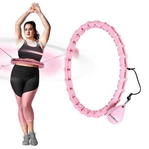 HHW11 PLUS SIZE HULA HOP LIGHT PINK Z WYPUSTKAMI I OBCIĄŻNIKIEM HMS HHW11 PLUS SIZE HULA HOP LIGHT PINK Z WYPUSTKAMI I OBCIĄŻNIKIEM HMS