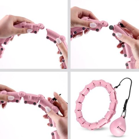 HHW11 PLUS SIZE HULA HOP LIGHT PINK Z WYPUSTKAMI I OBCIĄŻNIKIEM HMS HHW11 PLUS SIZE HULA HOP LIGHT PINK Z WYPUSTKAMI I OBCIĄŻNIKIEM HMS