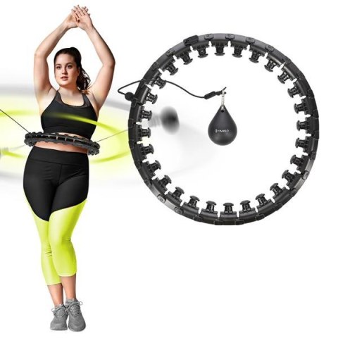HHW12 PLUS SIZE BLACK – Hula Hop z Wypustkami i Obciążnikiem HMS HHW12 PLUS SIZE BLACK – Hula Hop z Wypustkami i Obciążnikiem HMS