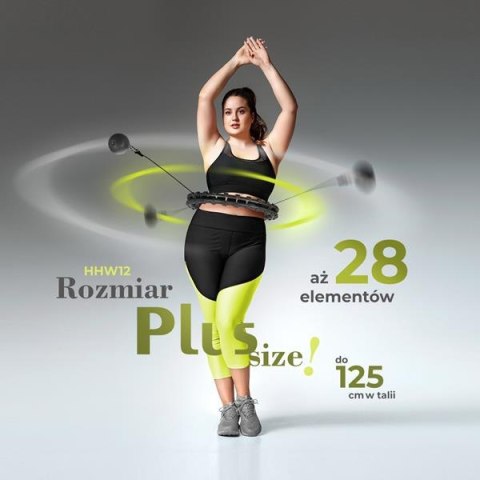 HHW12 PLUS SIZE BLACK – Hula Hop z Wypustkami i Obciążnikiem HMS HHW12 PLUS SIZE BLACK – Hula Hop z Wypustkami i Obciążnikiem HMS