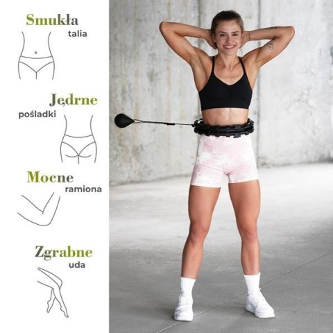 HHW12 PLUS SIZE BLACK – Hula Hop z Wypustkami i Obciążnikiem HMS HHW12 PLUS SIZE BLACK – Hula Hop z Wypustkami i Obciążnikiem HMS