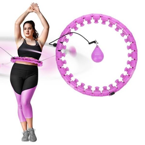 HHW12 PLUS SIZE HULA HOP VIOLET Z WYPUSTKAMI I OBCIĄŻNIKIEM HMS HHW12 PLUS SIZE HULA HOP VIOLET Z WYPUSTKAMI I OBCIĄŻNIKIEM HMS