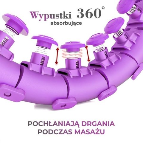 HHW12 PLUS SIZE HULA HOP VIOLET Z WYPUSTKAMI I OBCIĄŻNIKIEM HMS HHW12 PLUS SIZE HULA HOP VIOLET Z WYPUSTKAMI I OBCIĄŻNIKIEM HMS